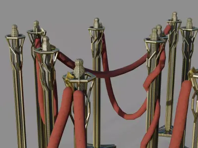 ART DECO BARRIER PACK Low-poly 3D model