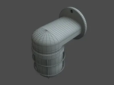3D Wall mounted bulkhead lamp Low-poly 3D model