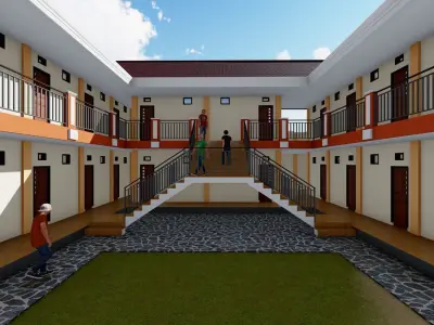Boarding House 02 use at indonesia 3D model