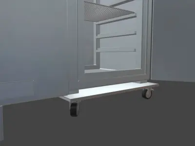 Refrigerator metal cabinet with door Low-poly 3D model