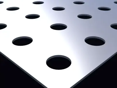 Perforated panel with 12 percent opening 25O64 3D model