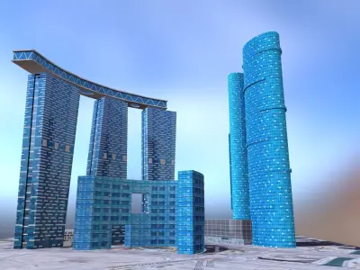 Sky Tower Abu Dhabi 3d Low-poly 3D model