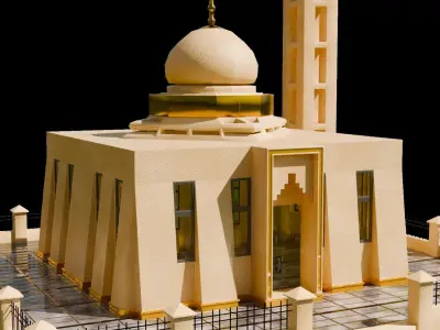 Sarwar Masjid 01 Low-poly 3D model
