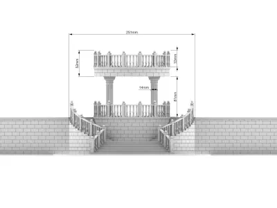 Entrance stairs and balcony 3D print model