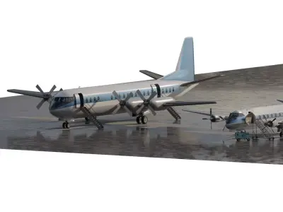 Vickers  VANGUARD   Vickers VISCOUNT  and  Douglas DC-8-54     3D model