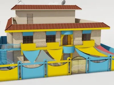 Qatar House 02 Low-poly 3D model