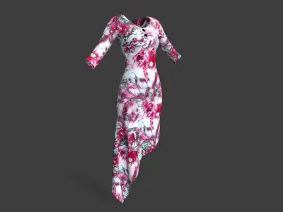 Stylish Designer Women Dress Low-poly 3D model