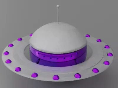 purple ship Low-poly 3D model