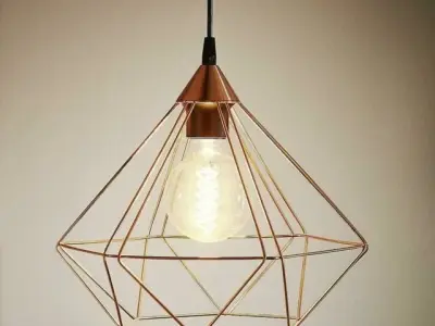 Tarbes 1 Light Ceiling Pendant Copper Eglo 3D model