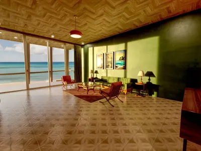 70s Living Room 3D model