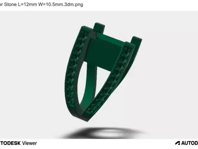 Men Ring with Emerald Cut Stone 3D print model