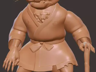 Splinter with TMNT Free low-poly 3D model