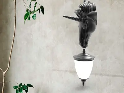 Unicorn Head Wall Lamp 3D print model