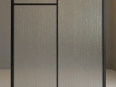 Glass partition door 53 Low-poly 3D model