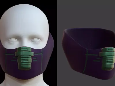 Gas mask helmet 3d model scifi Low-poly  Low-poly 3D model 212