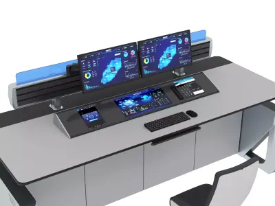 Control Room Desk  04 3D model