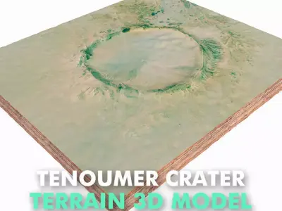 Tenoumer Crater Mauritania 3D model