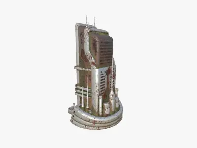 SciFi Building A10 Abandoned - Sci Fi Exterior Design Low-poly 3D model