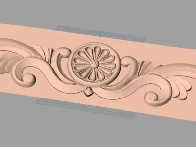 Furniture decorative flower 3D STL model for CNC carving E054 3D model
