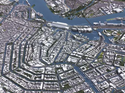 Amsterdam - 3D City Model Low-poly 3D model
