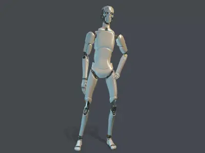 Sci-fi military robot Low-poly 3D model