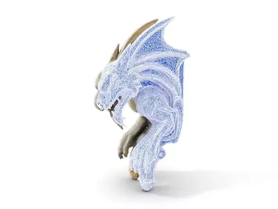 Gargoyle Sculpture D Model Pack Low-poly 3D model