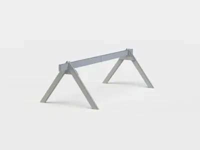 Road closed barrier Low-poly 3D model