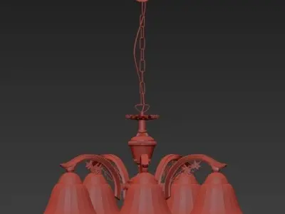 Cougar Edgewood 5 Light Pendant Reviews 3D model