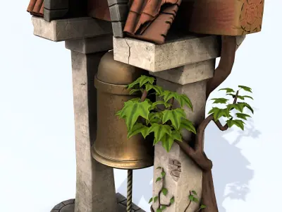 Stylized Bell Tower Low-poly 3D model