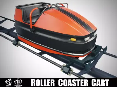 Roller Coaster Cart Low-poly 3D model