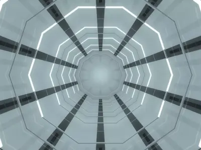 Sci Fi Tunnel Low-poly 3D model shop