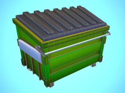RECYCLING CONTAINER BIN Low-poly 3D model