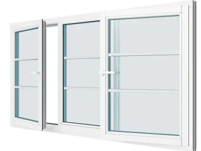 100 AND MORE WINDOWS OPENED FROM THE SIDE AND VENTILATED VIEW 3D model