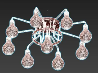 alonzo-3983-9c nine light ceiling fixture gold 3D model