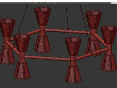 HOUSTON CHANDELIER Low-poly 3D model