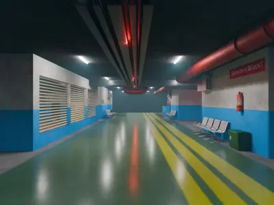 Basement Area - Low Poly - Game Ready - PBR