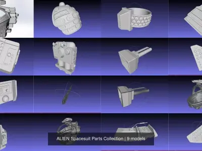 ALIEN Spacesuit Parts Collection 3D Model Pack