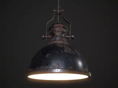 Industrial Ceiling Lamp Low-poly 3D model