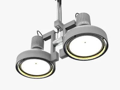 Double Ceiling Lamp 09 Low-poly 3D model
