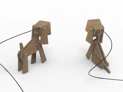 WOODEN DOG LIGHT 3D model
