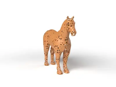 Horse Voronoi Low-poly 3D model