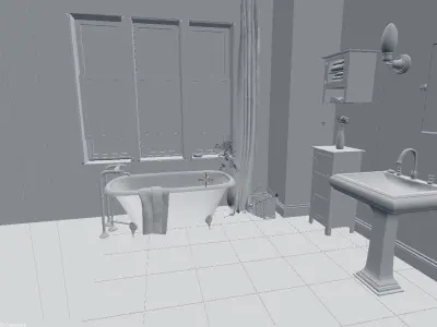Bathroom paint ideas Low-poly 3D model