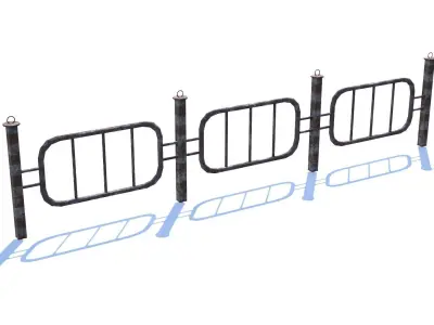 Old Rusty Fence Low-poly 3D model get