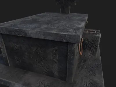 Gameready Graveyard scene Models Low-poly 3D model