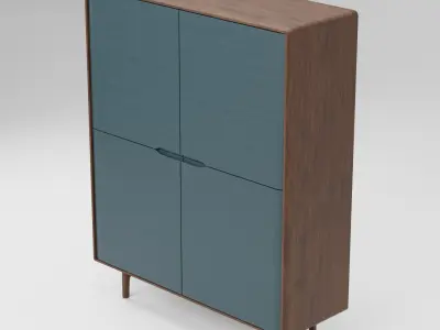 Wooden Highboard 3D Model Artisan Invito Highboard 3D model