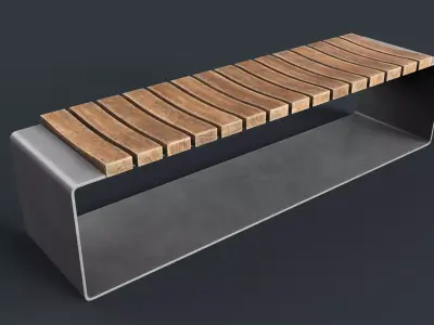 Modern Outdoor Bench 4 PBR Game Ready Low-poly 3D model
