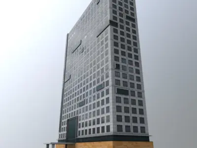 Amsterdam Zuidoost TorenA Low-poly 3D model
