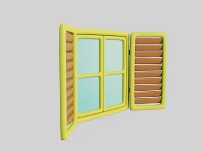 Cartoon Window 19a 3D model