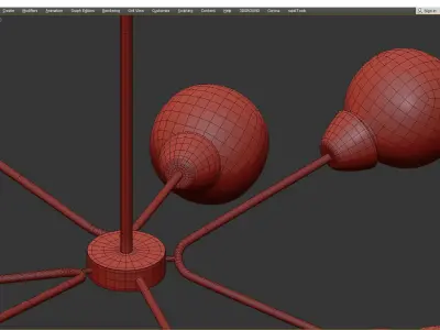Sputnik Loft Globe Low-poly 3D model
