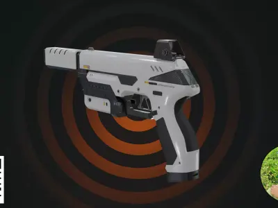Sci-Fi Tactical Pistol 3D model